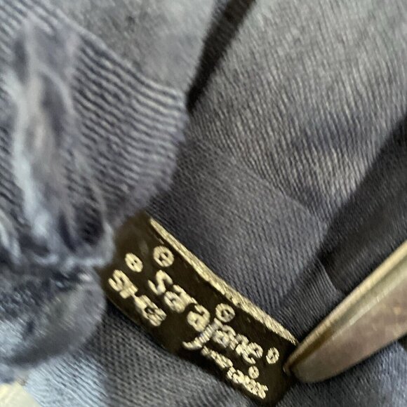 70" Sara Jane Silk Blend Sheer Plaid Blue Womens Rectangular Scarf (U5) - Picture 6 of 6